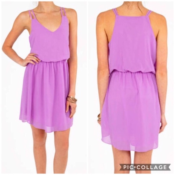 Orchid Purple Elastic Waist Dress - Picture 3 of 8